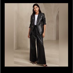 BANANA REPUBLIC CRUISE LEATHER WIDE-LEG PANT